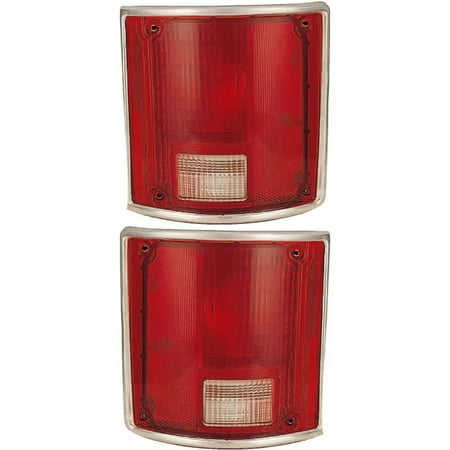New Pair of Halogen Tail Light Lens Compatible With GMC R2500 Suburban Base Sport Utility 4 Door 5.7L 6.2L 7.4L 1987 1988 1989 1990 1991 By part number 5965772 5965771 GM2807901 GM2806901