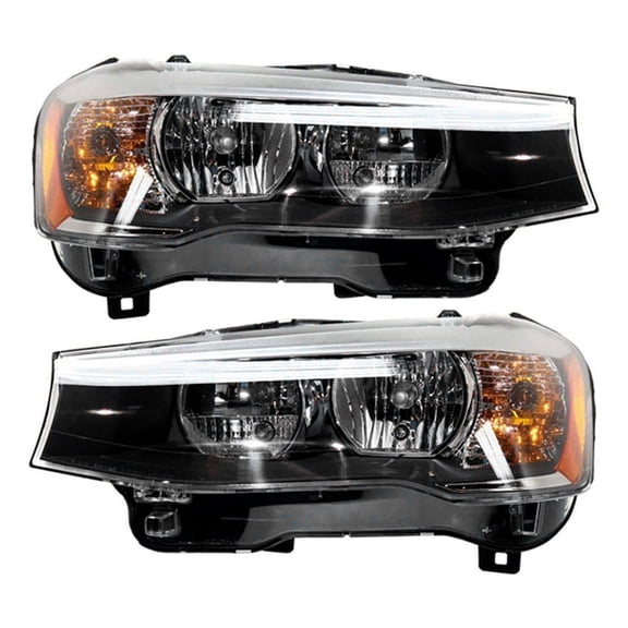 New Pair Of Headlight Is Compatible With BMW X3 Sport Utility 2015 by Part Number 63-11-7-334-074 63117334074 63-11-7-334-073 63117334073 BM2519142 BM2518142