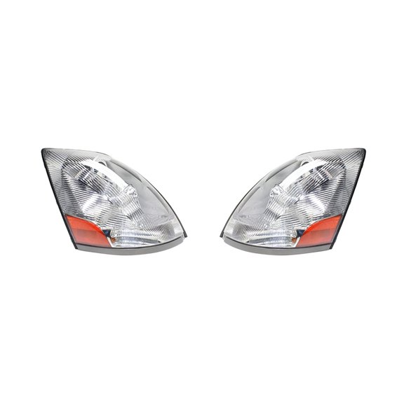 New Pair Of Headlight Compatible With Cat Volvo Heavy Duty VT Base Straight 15.0L 2006 2007 2008 2009 2010 2011 2012 By Part Numbers 82329590 82329592