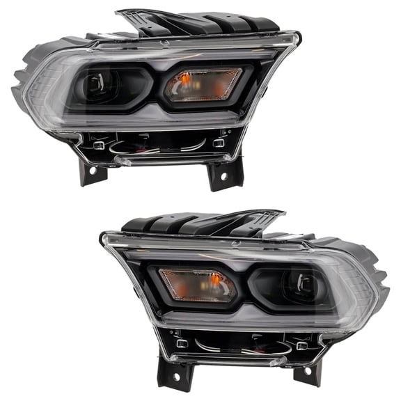 New Pair Of Headlight Compatible With Dodge Durango SRT Hellcat 8 Cyl 6.2L Durango SRT 392 Plus 8 Cyl 6.4L 2021-2024 By CH2502344 CH2503344 68433779AF 68433778AF