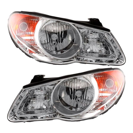 New Pair Of Headlight Compatible With Hyundai Elantra Gl Gls Sedan 2007-2009 by Part Number 92102-2H050 921022H050 92101-2H050 921012H050 HY2503138 HY2502138