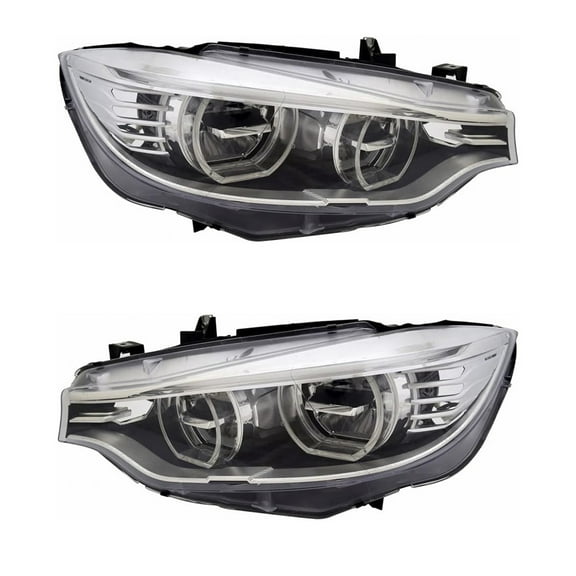 New Pair Of Headlights Compatible With Bmw 430i Base Hatchback Plastic Led Bulb High And Low Beam Included Clear Lens 2014 2015 2016 2017 2018 By Part Numbers Bm2519157 63-11-7-377-856 63117377856