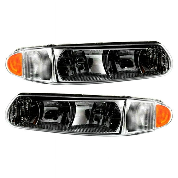 New Pair Of Headlights Compatible With Buick Century Regal Special Edition Sedan GSE LSE GS LS 2000 2001 2002 2003 2004 2005 By Part Numbers GM2503182 GM2502182