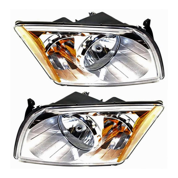 New Pair Of Headlights Compatible With Dodge Caliber Rush Plus Hatchback SXT R T SRT4 2007 2008 2009 2010 2011 2012 By Part Numbers 5303738AK 5303739AJ CH2519118 CH2518118