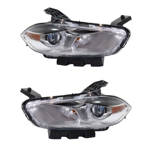 New Pair Headlights Compatible With Dodge Dart Aero Rallye SXT SE Rallye Limited R/T GT Sedan 4 Door 2013 2014 2015 By Part Numbers CH2519143 68081388AL CH2518143 68081389AL