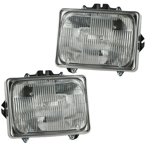 New Pair Of Headlights Compatible With Ford Granada Ghia Sedan 1978-1985 By Part Numbers FO2501126 E99Z 13118 A 762405-61041-2 22-1039 FO2500126 E99Z 13119 A 762405-61042-9 22-1040