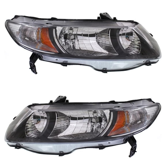 New Pair Headlights Compatible With Honda Civic Si Coupe 2010 2011 By Part Numbers HO2519126 33101-SVA-A51 33101SVAA51 HO2518126 33151-SVA-A51 33151SVAA51