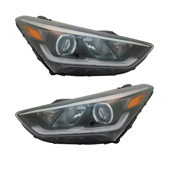 New Pair Of Headlights Compatible With Hyundai Santa Fe Xl Luxury Sport Utility 4-Door 2019 By Part Numbers Hy2503211 Hy2502211 92102-B8530 92101-B8530