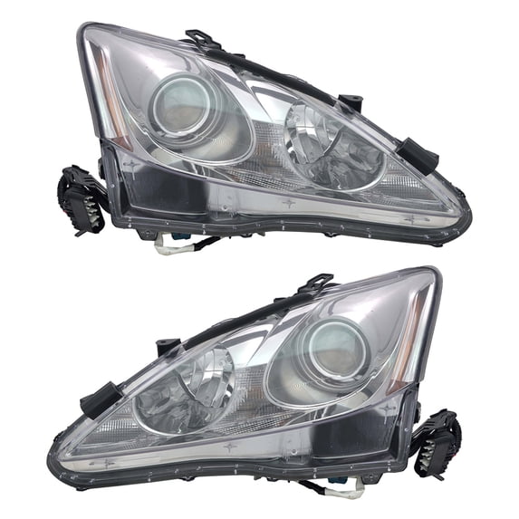 New Pair Headlights Compatible With Lexus IS350 C F Sport Convertible 2 Door 3.5L 2014 2015 By Part Numbers LX2519131 81130-53550 8113053550 LX2518131 81170-53550 8117053550