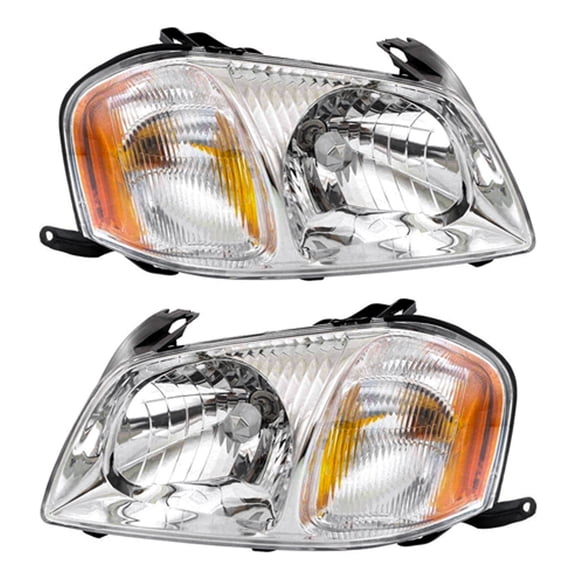 New Pair Of Headlights Compatible With Mazda Tribute DX ES LX Sport Utility 2001 2002 2003 2004 By Part Numbers EC0251030 EC0151040L MA2503126 MA2502126