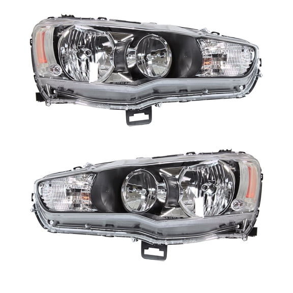New Pair Of Headlights Compatible With Mitsubishi Lancer Evolution Mr 2009 2010 2011 2012 2013 2014 By Part Numbers Mi2503158-Mi2502158 Mi2503158Mi2502158 8301C362-8301C361 8301C3628301C361