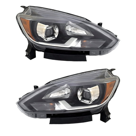 New Pair Of Headlights Compatible With Nissan Sentra Sl Sedan 4-Door 1.8L 2016 2017 By Part Number Ni2503246 26010-3Yu5A 260103Yu5A Ni2502246 26060-3Yu5A 260603Yu5A