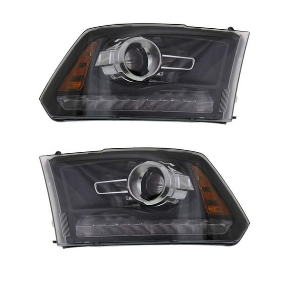 New Pair Headlights Compatible With Ram 3500 SLT Crew Cab 5.7L 6.4L 6.7L 2013 2014 2015 By Part Numbers CH2503245 68093220AD CH2502245 68093221AD