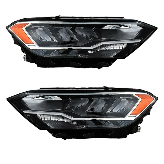 New Pair Of Led Bulb High Low Beam Clear Lens Headlights Is Compatible With Volkswagen Jetta Sport 2019 2020 2021 2022 2023 By Part Numbers Vw2503174 17A-941-036-E 17A941036E