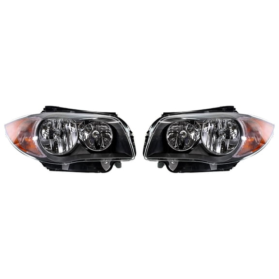 New Pair Of Halogen Headlight Fits BMW 135I Coupe 2008-11 Bm2519118 63116924667