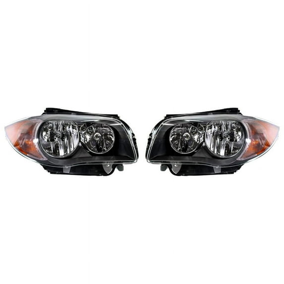 New Pair Of Halogen Headlights Compatible With BMW Coupe Convertible 128I 135I 2008 2009 2010 2011 By Part Numbers 63116924667 BM2519118 BM2518118