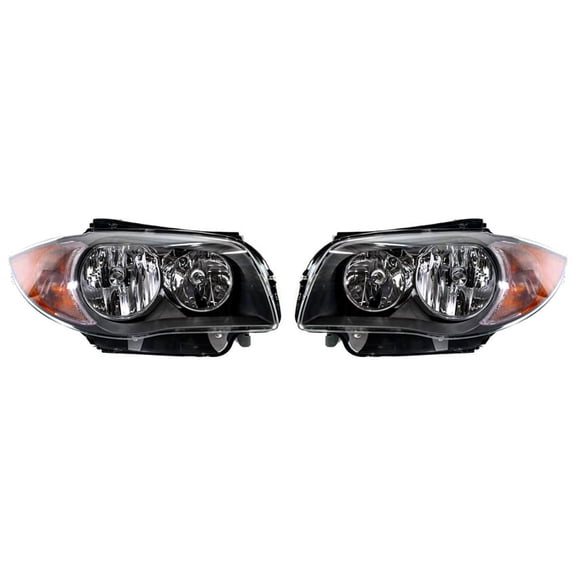 New Pair Of Halogen Headlights Compatible With BMW Coupe Convertible 128I 135I 2008 2009 2010 2011 By Part Numbers 63116924667 BM2519118 BM2518118