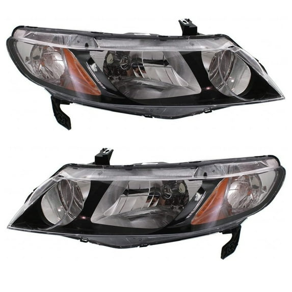 New Pair Of Halogen Headlights Compatible With Honda Civic Ex L Sedan 4 Door 2009 2010 2011 By Part Number Ho2502127 Ho2503127