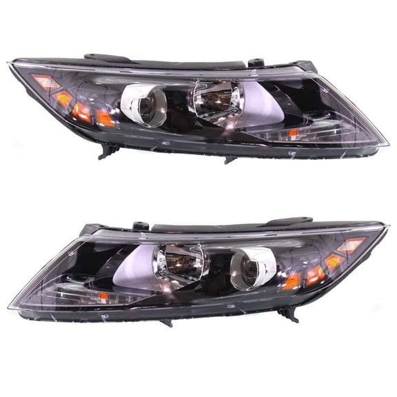New Pair Of Halogen Headlights Compatible With Kia Optima Lx Sedan 2.4L 2012 2013 By Part Number 92102-4C000 92101-4C000