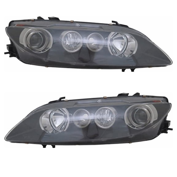 New Pair Of Halogen Headlights Compatible With Mazda 6 S Wagon 2006 2007 By Part Number Ma2502135 Ma2503135