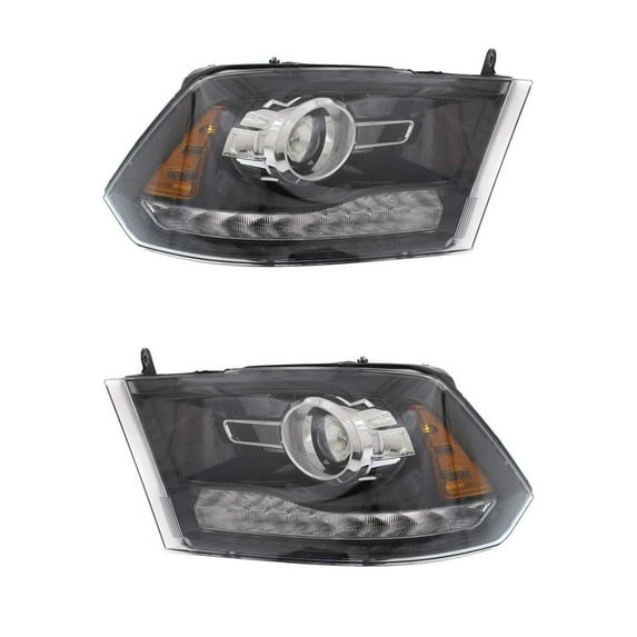 New Pair Of Halogen Headlights Compatible With Ram 1500 Lone Star Standard 3.6L 2016 2017 2018 By Part Number 68324932Ad Ch2502289
