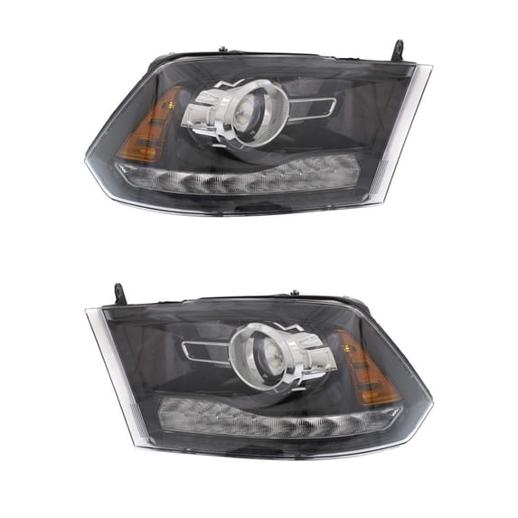 New Pair Of Halogen Headlights Compatible With Ram 2500 Slt Hd Crew 5.7L 6.4L 2016 2017 2018 By Part Number 68324940Ad 68324941Ad