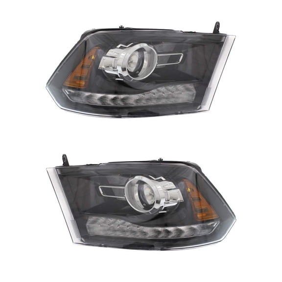 New Pair Of Halogen Headlights Compatible With Ram 3500 Tradesman Crew 5.7L 2016 2017 2018 By Part Number 68324932Ad 68324933Ad