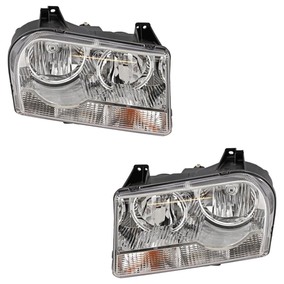 New Pair Of Headlight Compatible With Chrysler 300 S 6 Cyl 3.5L 300 S 8 Cyl 5.7L 2009-2010 By 57010757AA-PFM 57010756AA-PFM