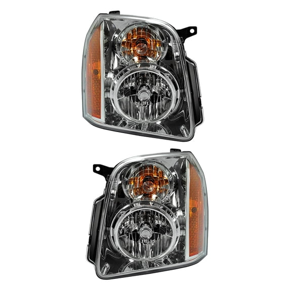 New Pair Of Headlight Compatible With Gmc Yukon Sle Slt 2007-2014 by Part Number 20969895 20969894 GM2503265 GM2502265