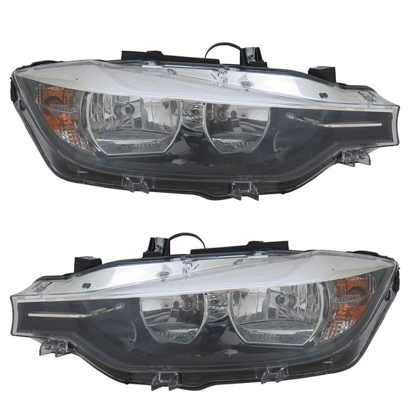 New Pair Of Headlights Compatible With Bmw 335I Gt Xdrive Base Hatchback 4-Door 2016 By Part Numbers Bm2503188 Bm2502188 63117419622 63117419621