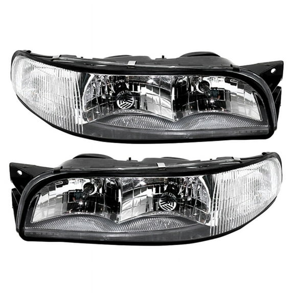 New Pair Of Headlights Compatible With Buick Lesabre Limited Sedan 3.8L 1997 1998 1999 By Part Number Gm2503158 Gm2502158