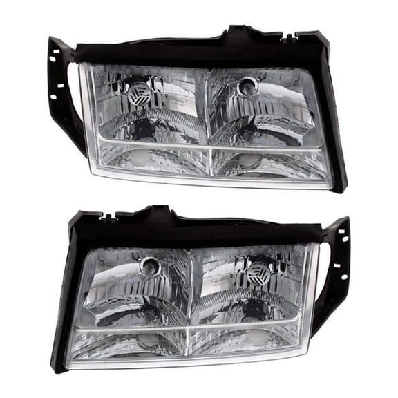 New Pair Of Headlights Compatible With Cadillac Deville Base Cab And Chassis 4.6L 1997 1998 1999 By Part Number Gm2503165 Gm2502165