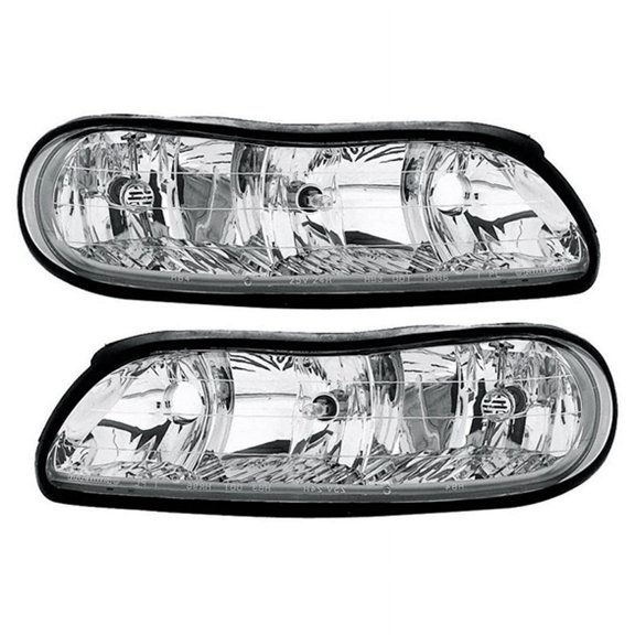 New Pair Of Headlights Compatible With Chevrolet Classic Base Ls 2.2L 2004 2005 By Part Number Gm2503154 Gm2502154