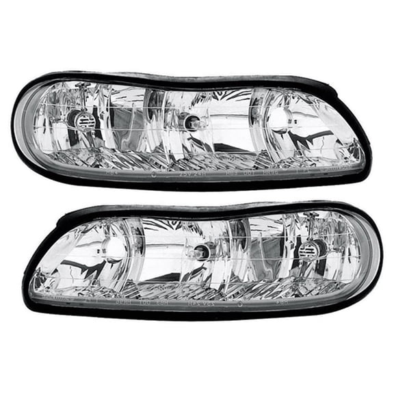 New Pair Of Headlights Compatible With Chevrolet Malibu Base Ls 3.1L Base Lx 2.4L 1997 1998 1999 2000 2001 2002 2003 By Part Number 22618781 22618782