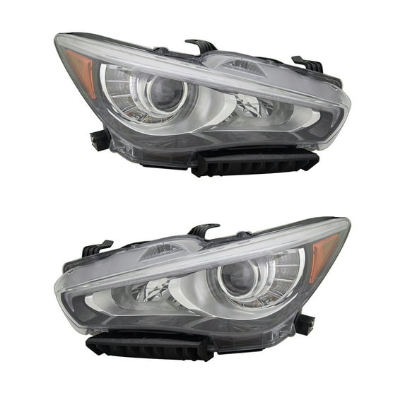 New Pair Of Headlights Compatible With Infiniti Q50 Edition 30 Sedan 2020 By Part In2503179 In2502179 26010-6Hh7A 26060-6Hh7A