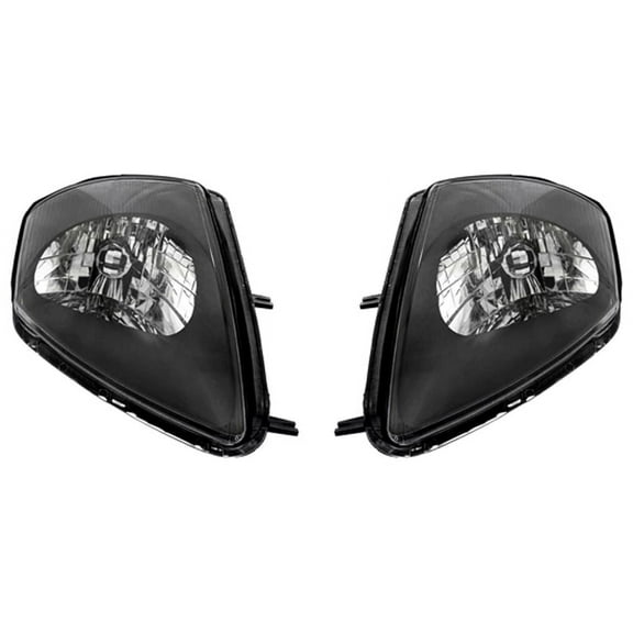 New Pair Of Headlights Compatible With Mitsubishi Eclipse Spyder Gs Convertible 2.4L 2001 2002 By Part Number Mr496321 Mr496322