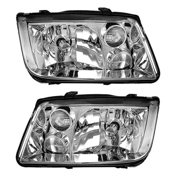 New Pair Of Headlights Compatible With Volkswagen Jetta Gl Gls Glx Tdi Wagon 2001 2002 By Part Number 1J5-941-018-Aj 1J5-941-017-Aj