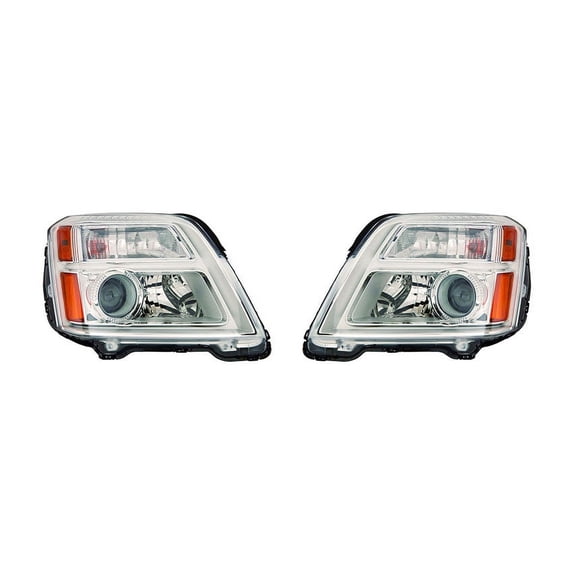 2PCS Black Headlamps Complete Headlights Assy For 2010-2015 GMC Terrain