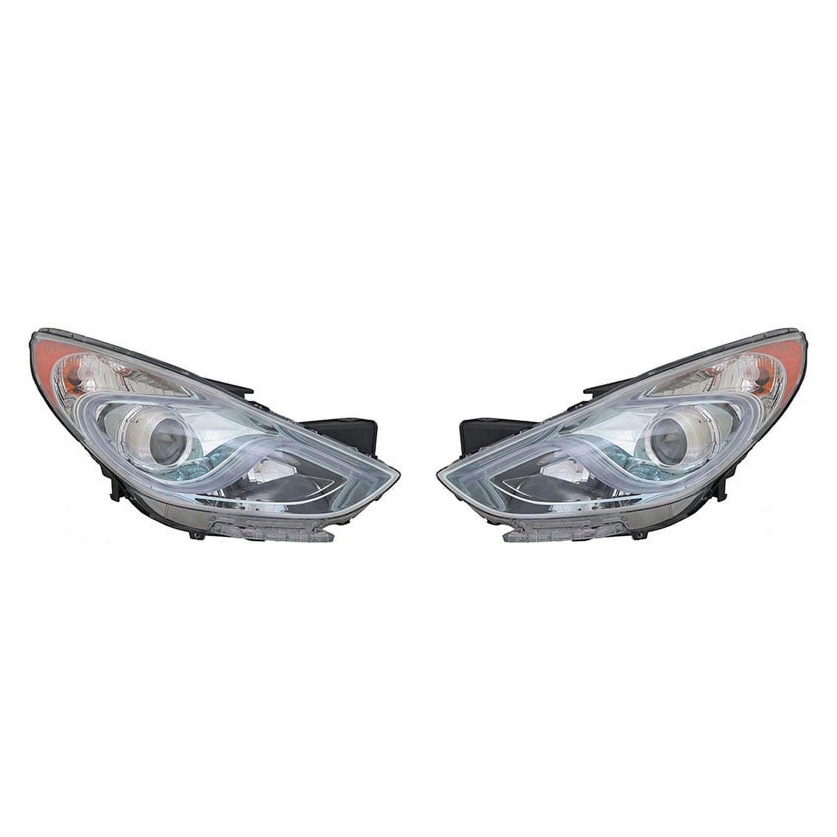 Left Driver Side Headlight Assembly For Hyundai Sonata 2015-2017 – Halogen, Clear Lens, Black Housing