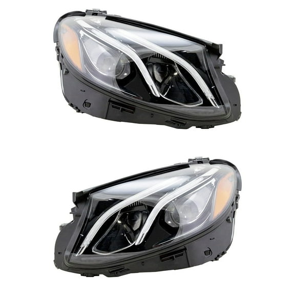 New Pair Of LED Headlights Compatible With Mercedes-Benz E43 Amg 4Matic E400 4Matic Sedan 4 Door 3.0L 2017 2018 By Part Number 2139067001 2139066901