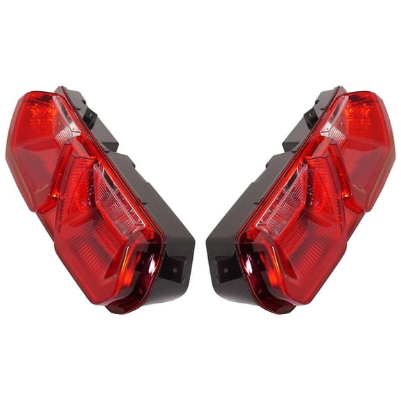 Taillight Assembly Compatible with 2014-2019 Chevrolet Corvette 6.2L V8 755HP Replaces 84587836 84587835 8458783684587835 GM2801287 GM2800287 LED RED, CLEAR ABS PLASTIC
