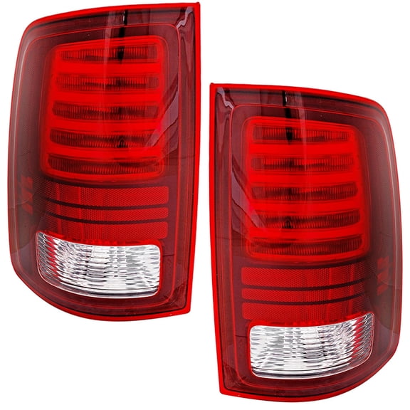 New Pair Of Tail Lights Compatible With Ram 2500 Power Wagon R/T Crew Extended Standard Cab Pickup 2014-2018 By CH2801202 CH2800202 762405-67321-9 762405-67322-6 REPD730145 REPD730146