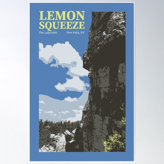 New Paltz Lemon Squeeze Poster Wall Art, Modern Wall Decor For Living Room Bedroom, 8x12 UNFRAMED