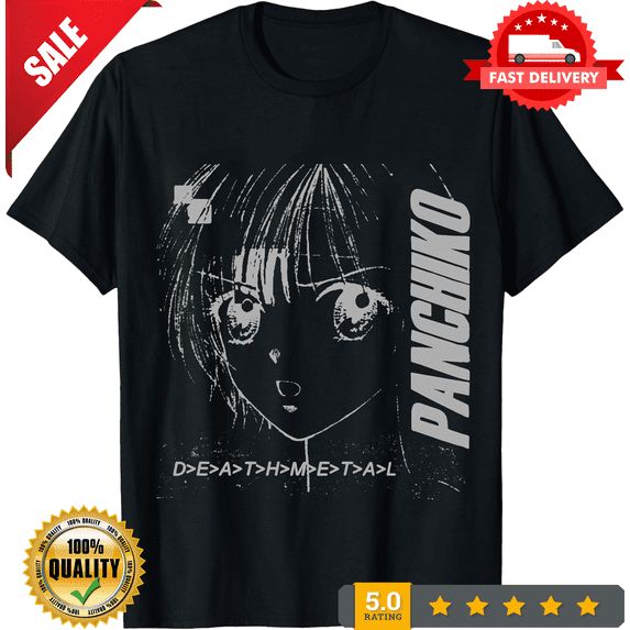 New Panchiko black T-shirt - Panchiko DEATHMETAL - Panchiko Album Shirt Reprint, LIMITED EDITION-TH74801