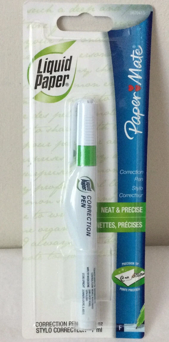 New Papermate Liquid Paper White Out Correction Pen Fast Dry Precision Tip