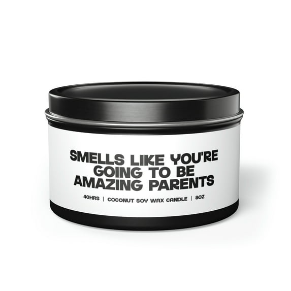 New Parent Expecting Mom Dad Baby Shower Pregnancy Tin Candle Gift Decor
