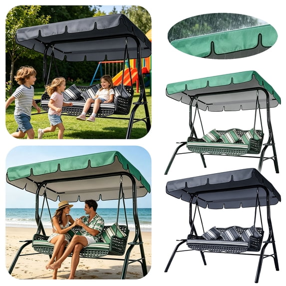 New Patio Outdoor 70"x43" Swing Canopy Replacement Porch Top Cover Seat Furniture, Waterproof Cover