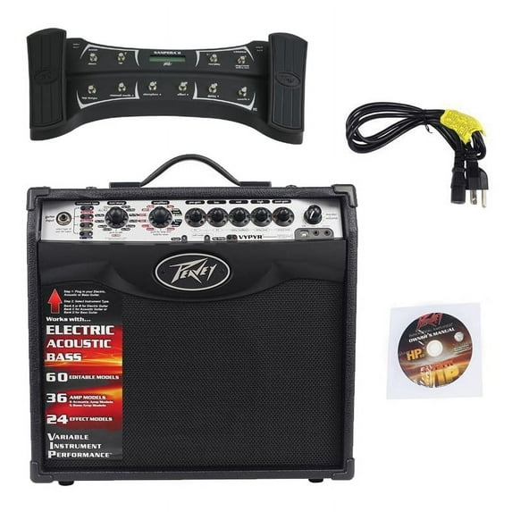 New Peavey Vypyr Vip1 Combo 8" Guitar 20W Amp & Sanpera Ii Dual Foot Controller