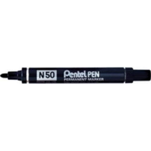New, Pentel N50 Permanent Marker Bullet Tip 1.5-2mm Line Black Ref N50-A [Pack 12]