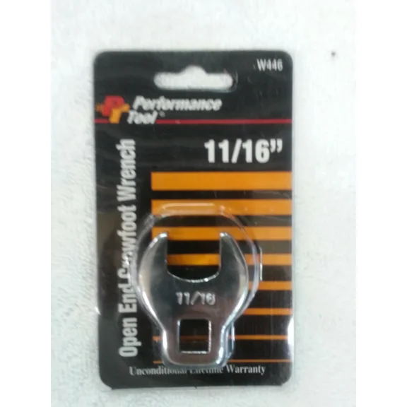 New Performance Tool 11/16 Open End Crowfoot Wrench W446